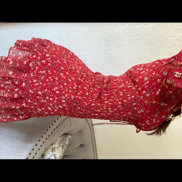 Red Floral Boho Mini Dress 💕 - Picture 4 of 5